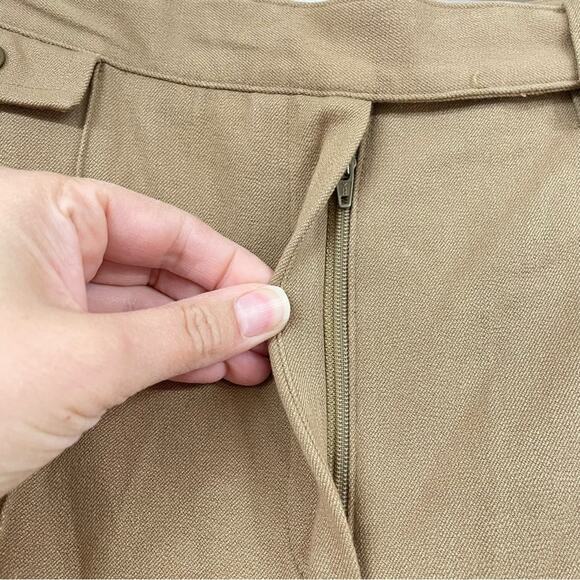 Lauren Ralph Lauren Tan High Rise Straight Leg Trouser Pants 12P Dark Academia - Picture 3 of 14